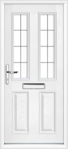 Dorset Silver Georgian Fret chartwell green composite front door